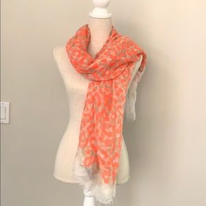 NWOT orange and cream express scarf